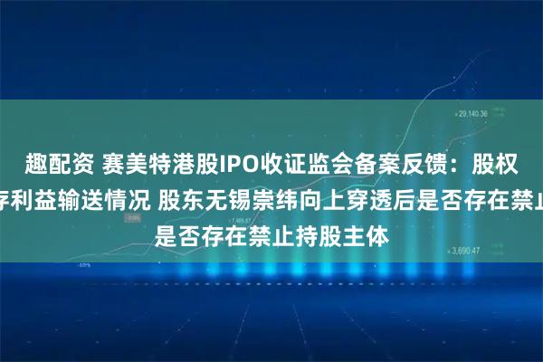 趣配资 赛美特港股IPO收证监会备案反馈：股权激励是否存利益输送情况 股东无锡崇纬向上穿透后是否存在禁止持股主体