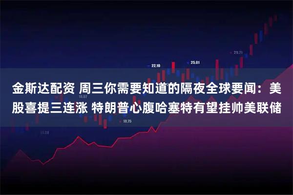 金斯达配资 周三你需要知道的隔夜全球要闻：美股喜提三连涨 特朗普心腹哈塞特有望挂帅美联储